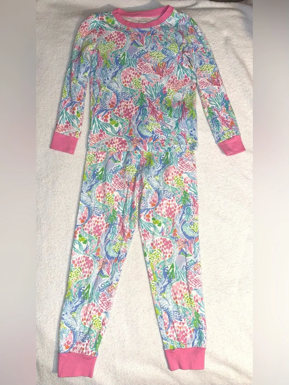 Lilly Pulitzer x Pottery Barn Kids pajama set in Mermaid Cove print, sz 6